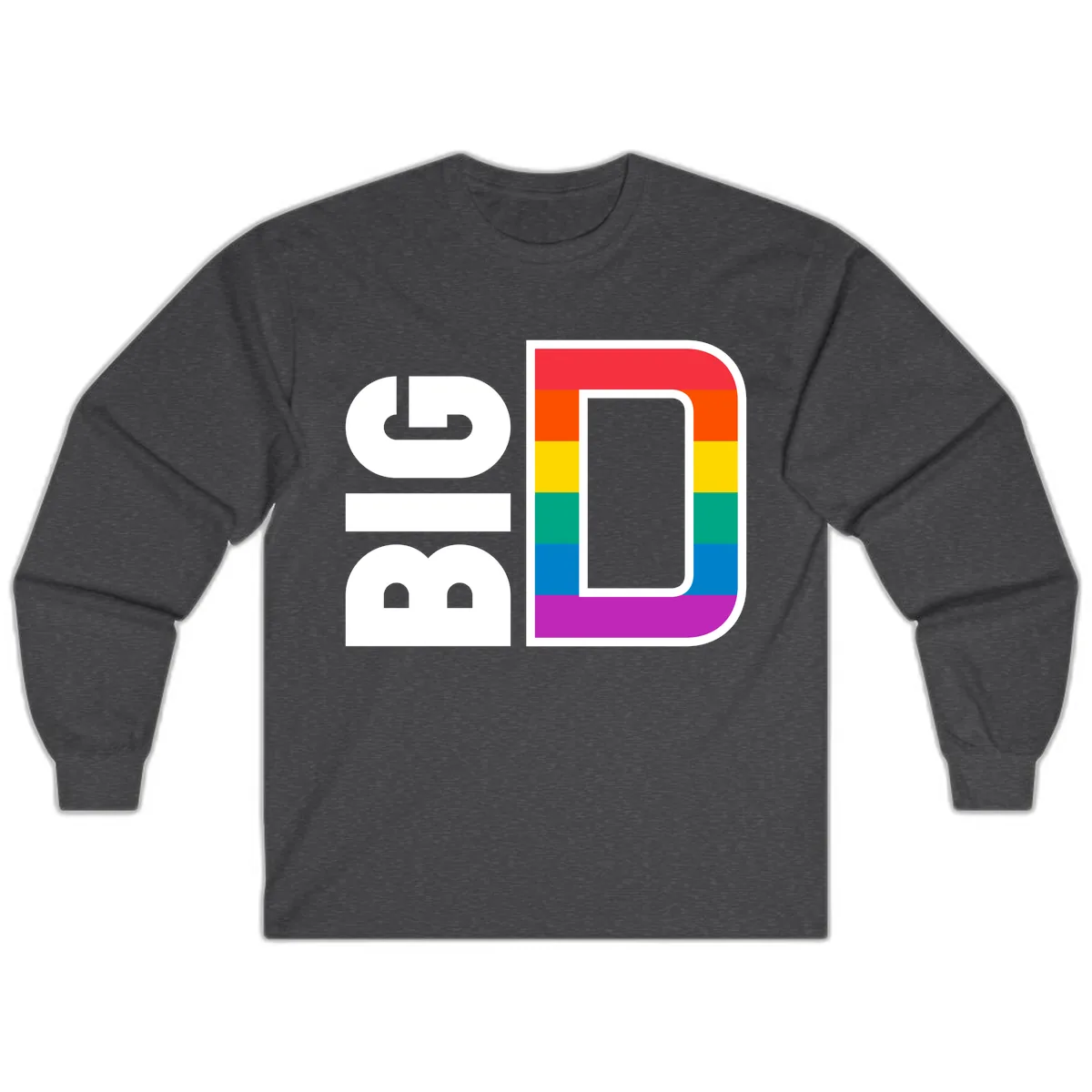 Rainbow Pride Flag Design Long Sleeve in Dark Heather