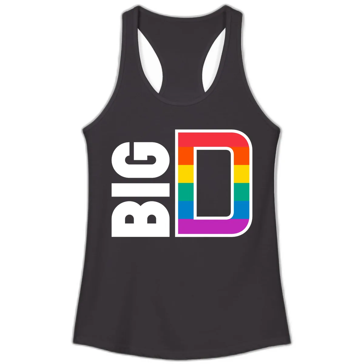 Rainbow Pride Flag Design Ladies Tank in Black