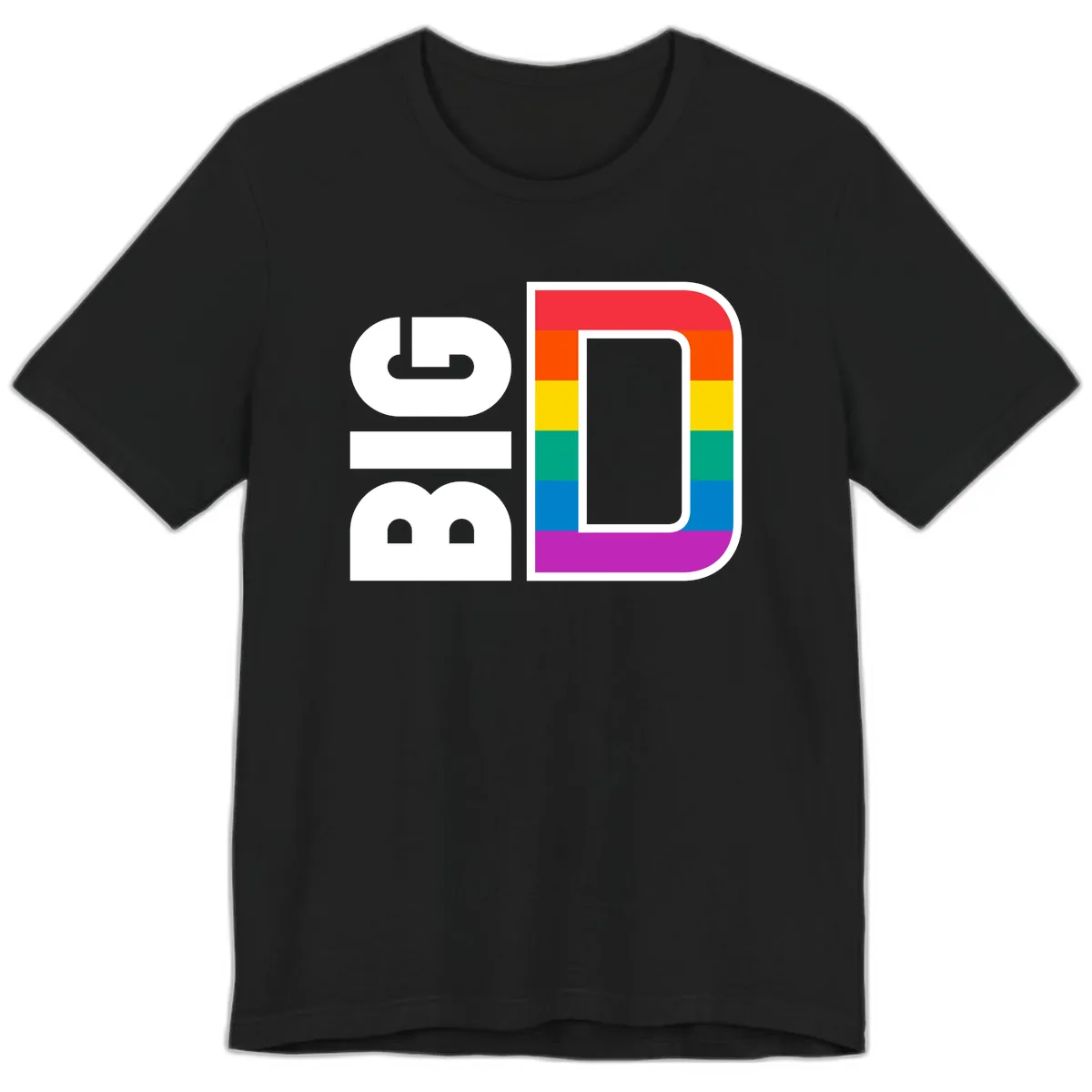 Rainbow Pride Flag Design Premium T-Shirt in Black