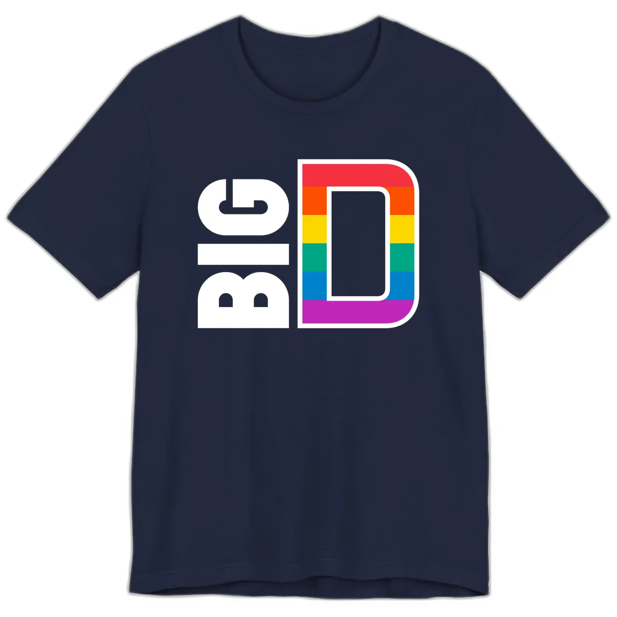 Rainbow Pride Flag Design Premium T-Shirt in Navy