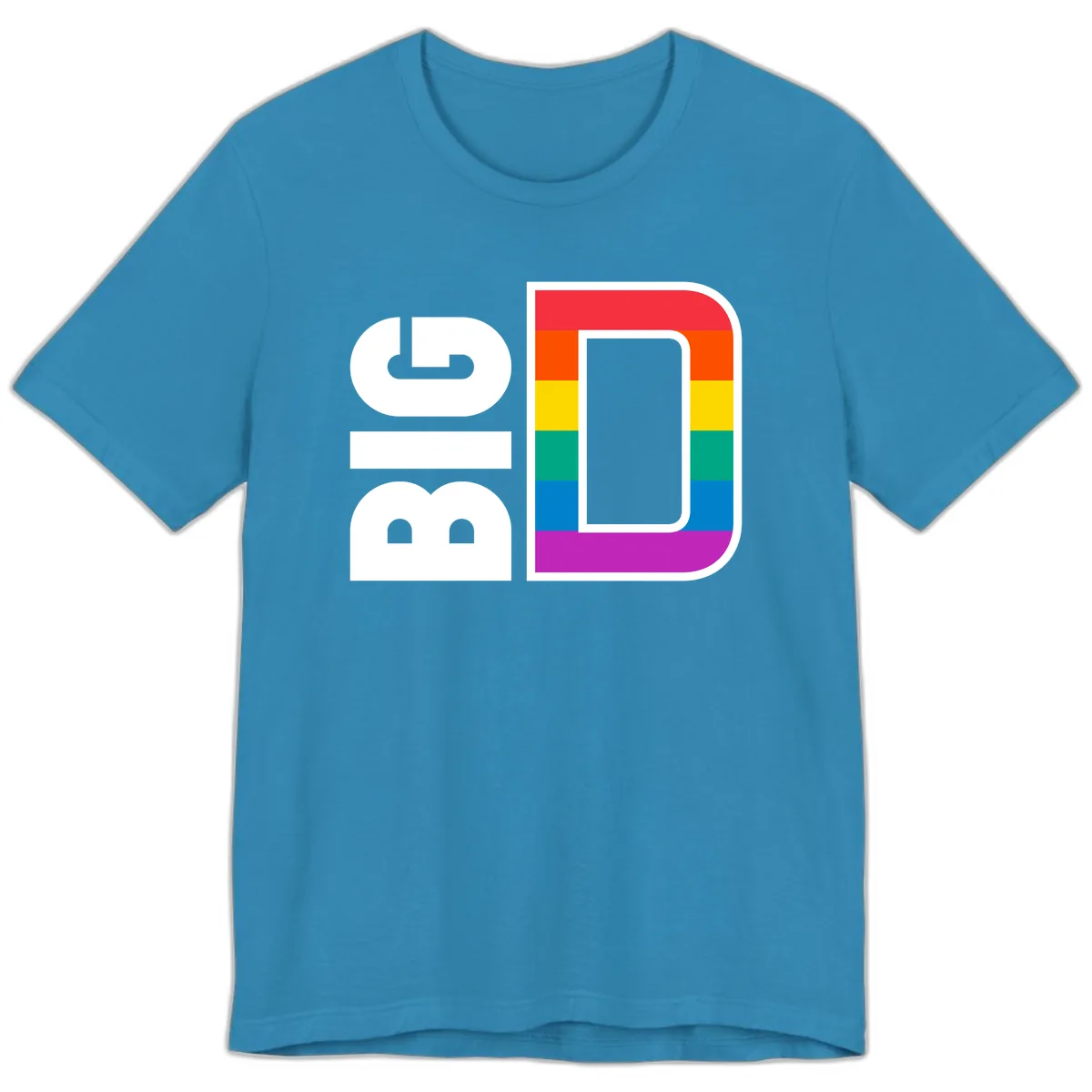 Rainbow Pride Flag Design Premium T-Shirt in Aqua
