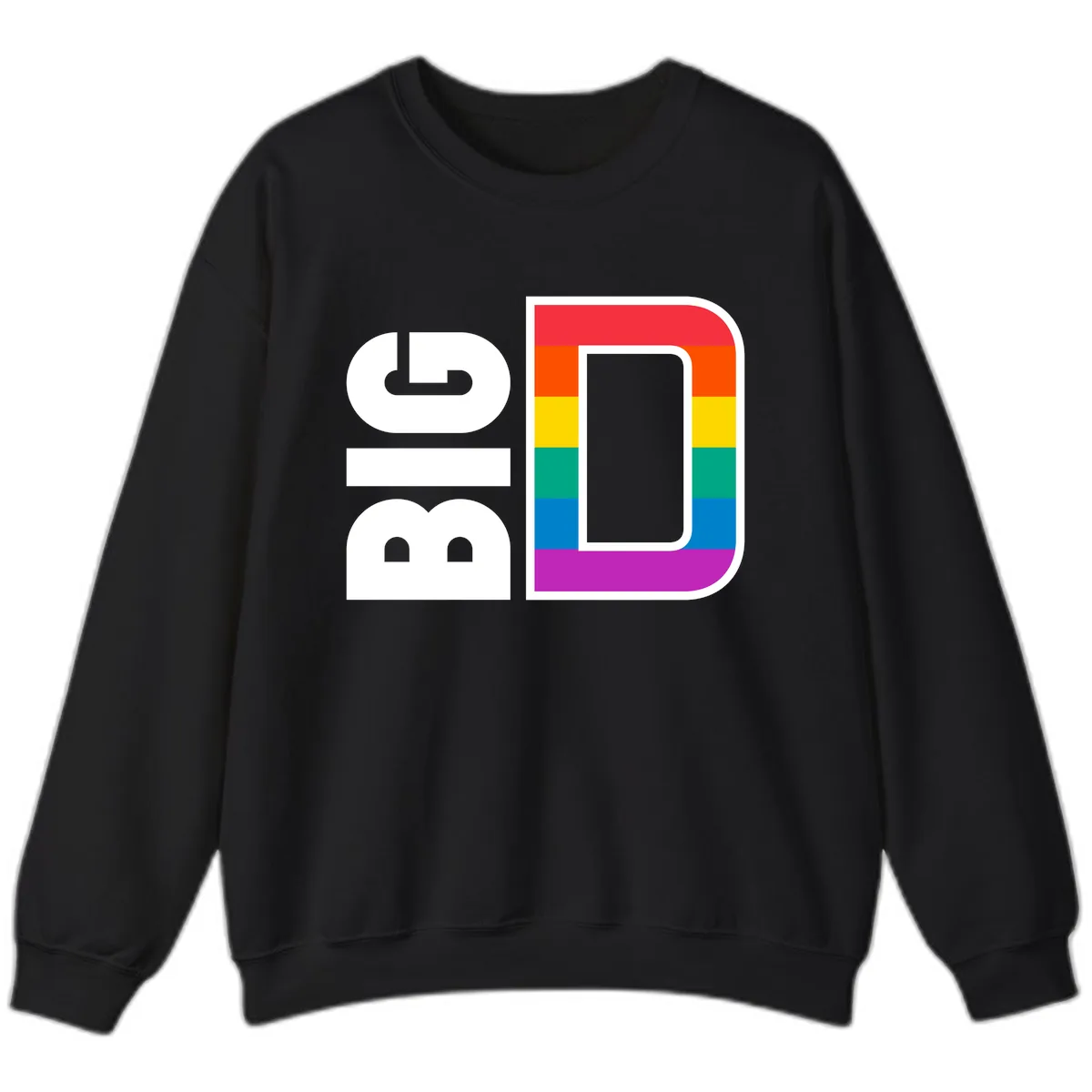 Rainbow Pride Flag Design Sweatshirt in Black