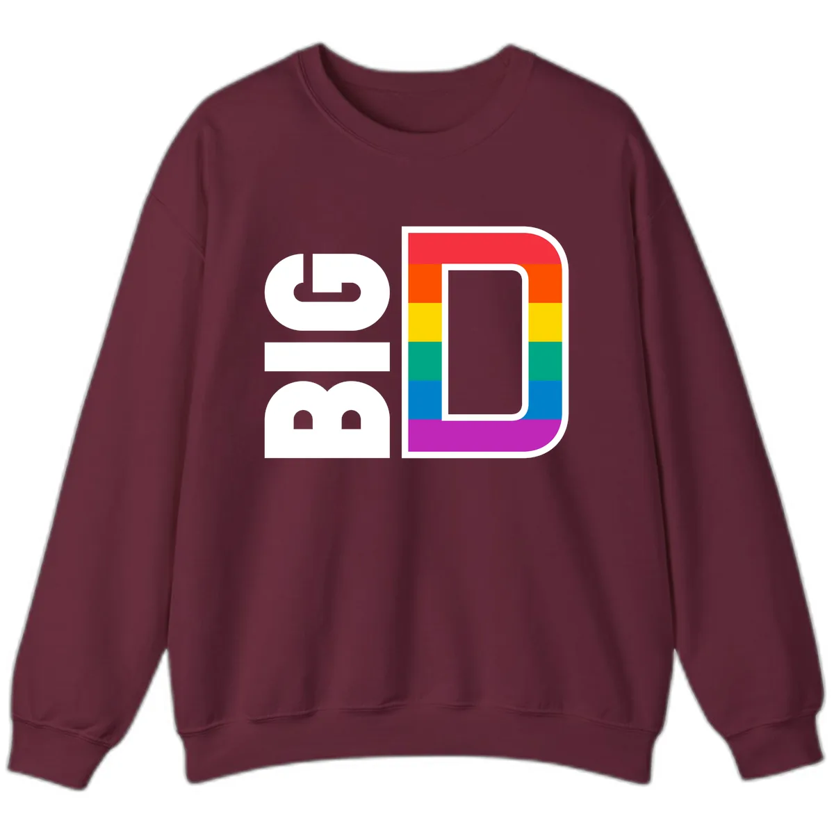 Rainbow Pride Flag Design Sweatshirt in Maroon