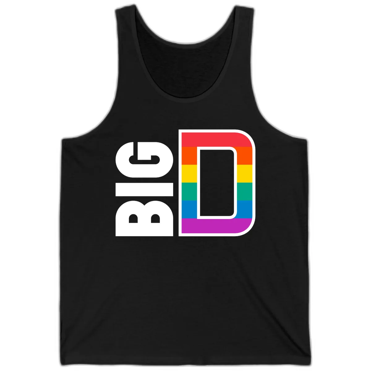 Rainbow Pride Flag Design Tank in Black