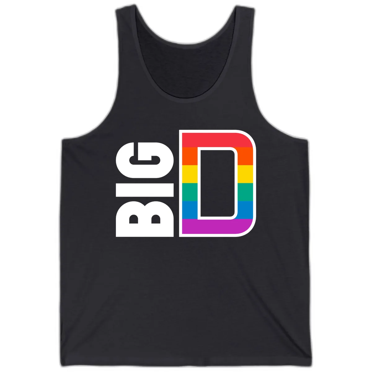 Rainbow Pride Flag Design Tank in Dark Grey