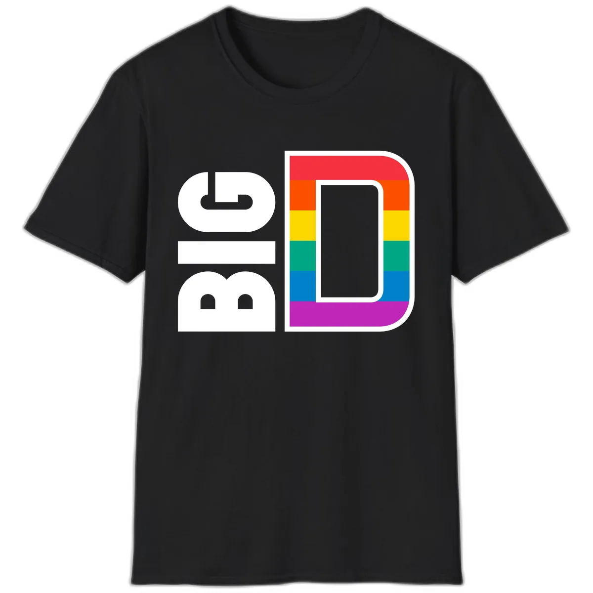 Rainbow Pride Flag Design T-Shirt in Black
