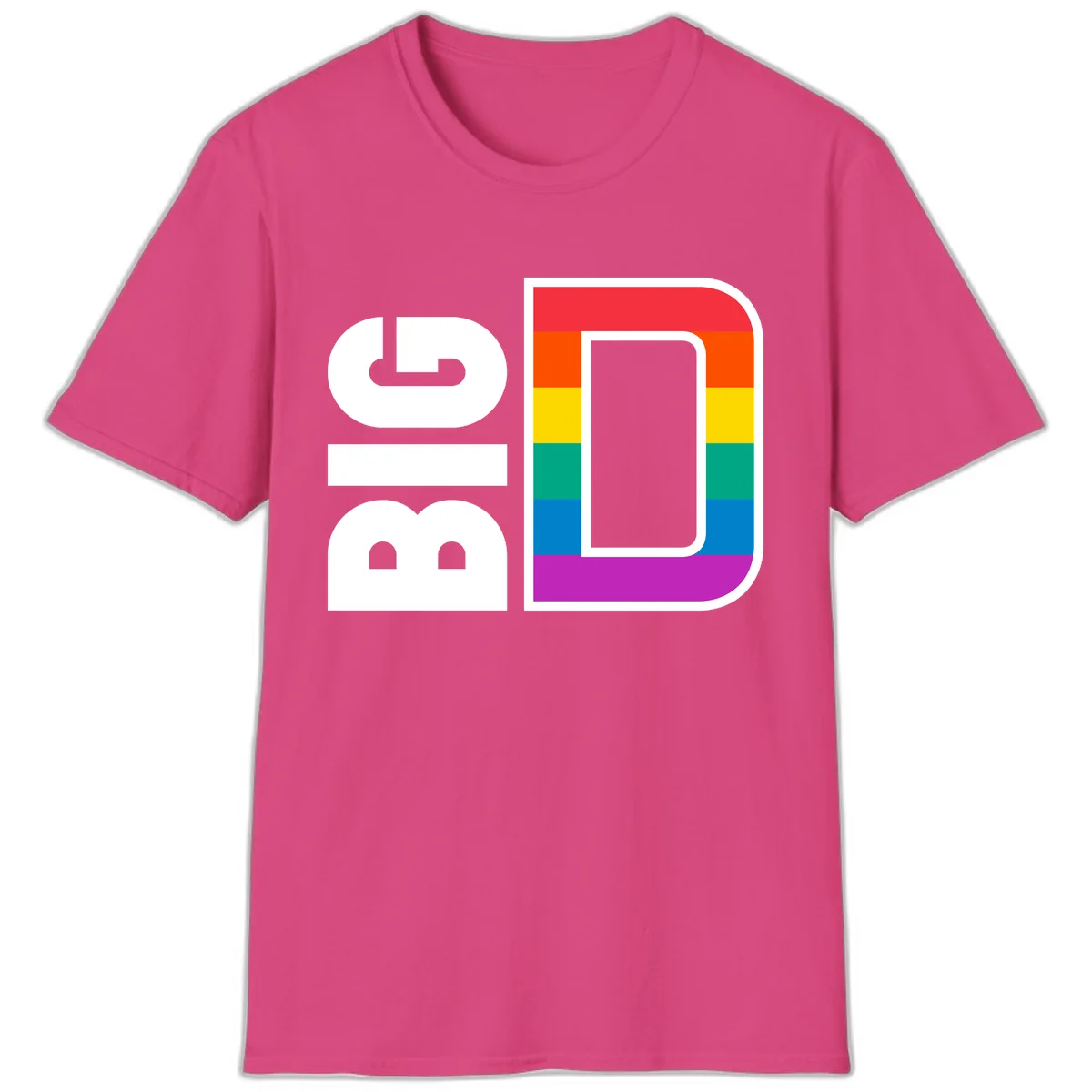 Rainbow Pride Flag Design T-Shirt in Heliconia