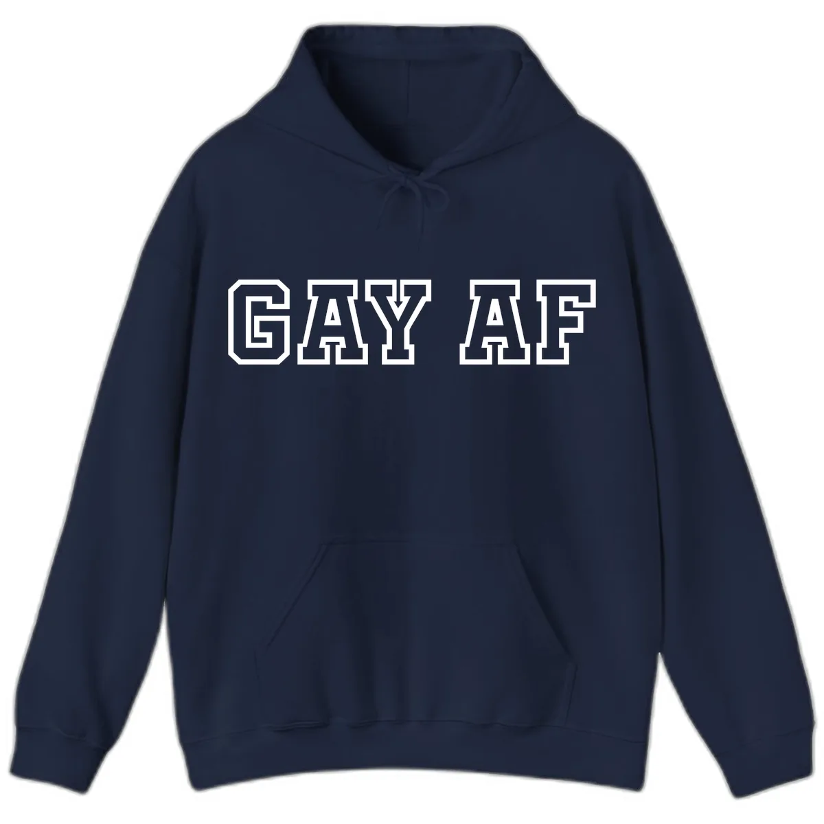 Gay AF Pride Statement Hoodie in Navy
