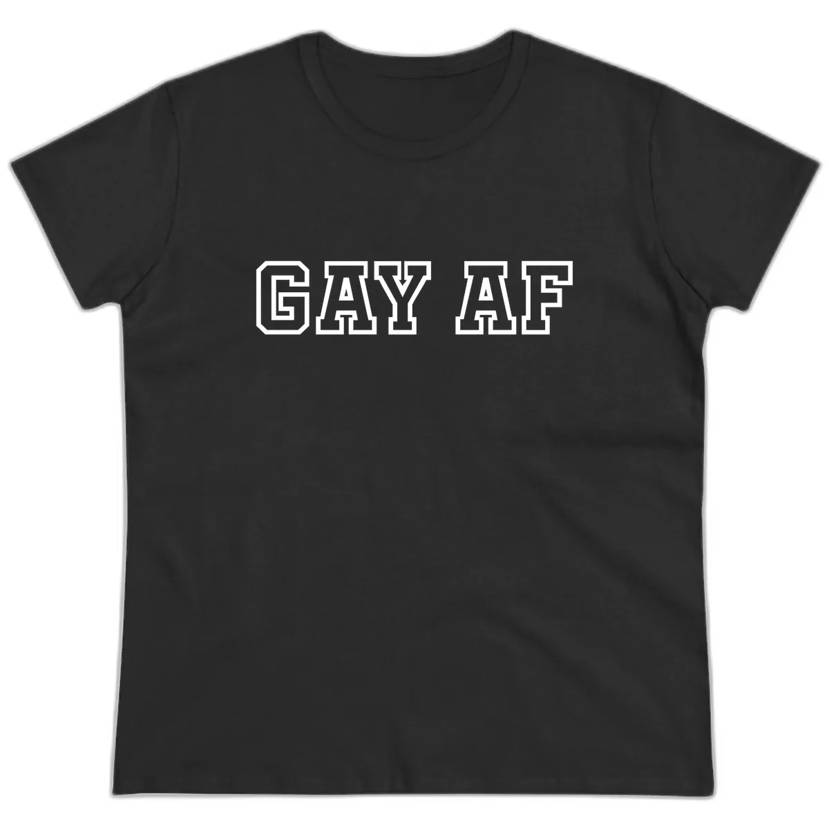 Gay AF Pride Statement Ladies Tee in Black