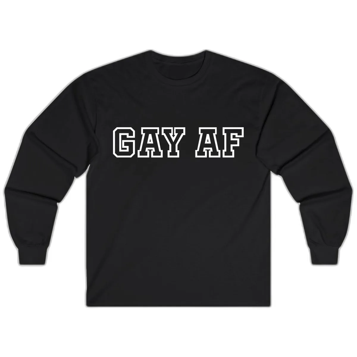 Gay AF Pride Statement Long Sleeve in Black