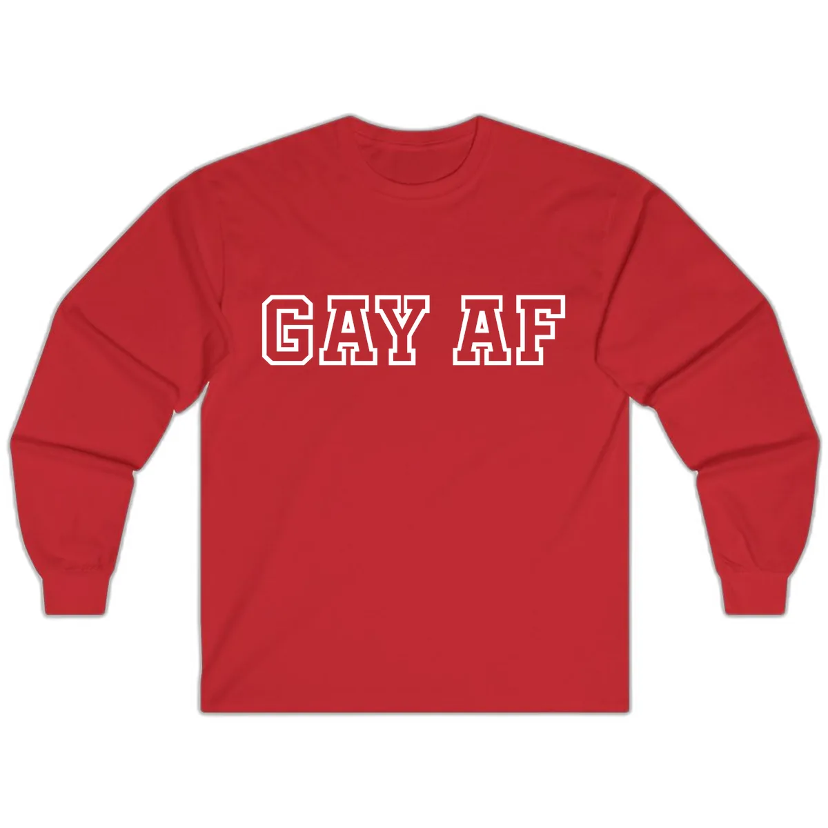 Gay AF Pride Statement Long Sleeve in Red