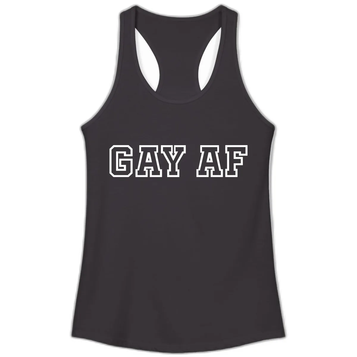 Gay AF Pride Statement Ladies Tank in Black