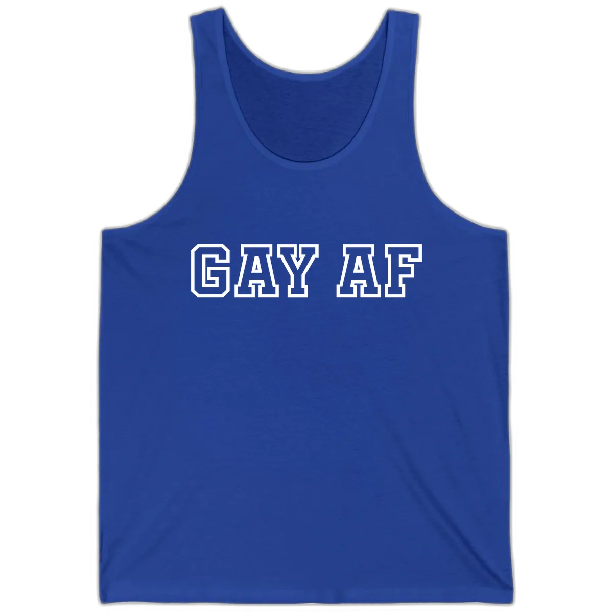 Gay AF Pride Statement Tank in True Royal