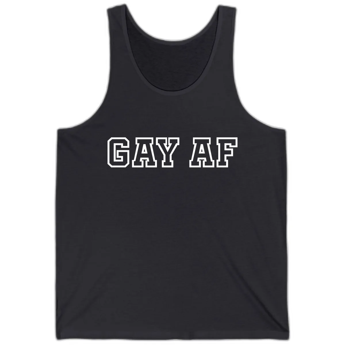 Gay AF Pride Statement Tank in Dark Grey