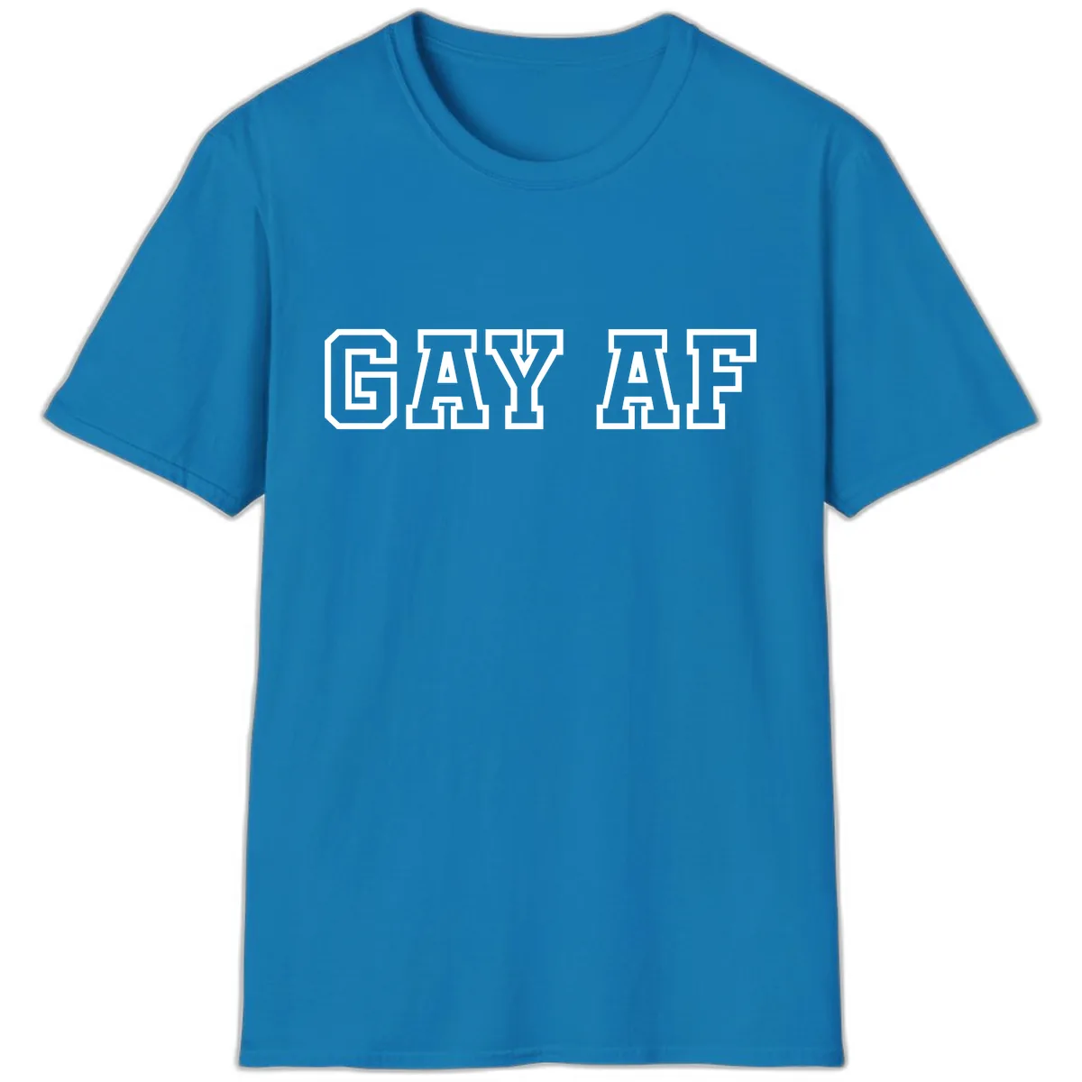 Gay AF Pride Statement T-Shirt in Sapphire