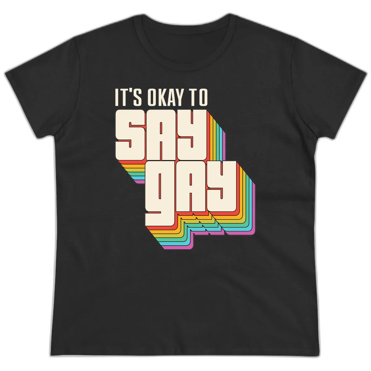 It's Okay To Sigh Out Loud Ladies Tee in Black