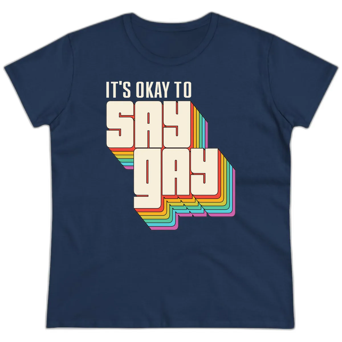 It's Okay To Sigh Out Loud Ladies Tee in Navy