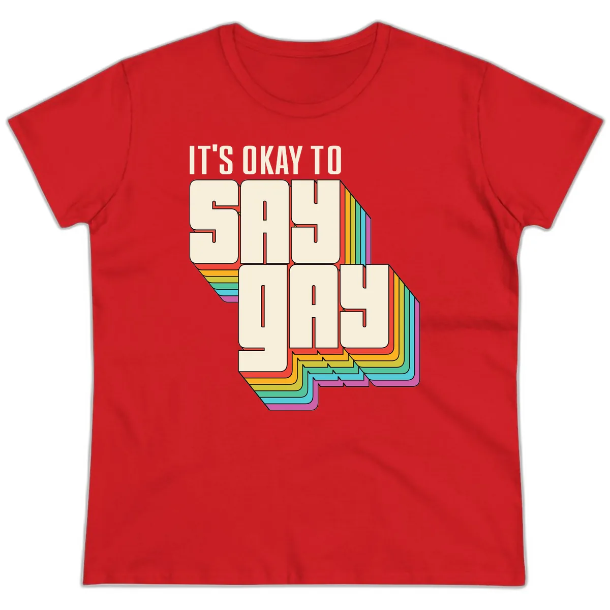 It's Okay To Sigh Out Loud Ladies Tee in Red