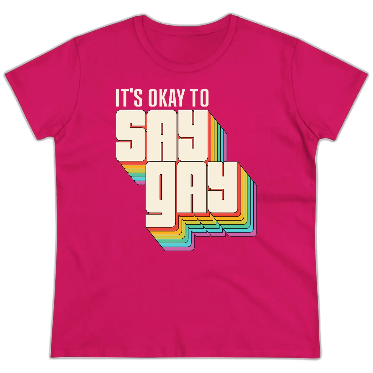 It's Okay To Sigh Out Loud Ladies Tee in Heliconia