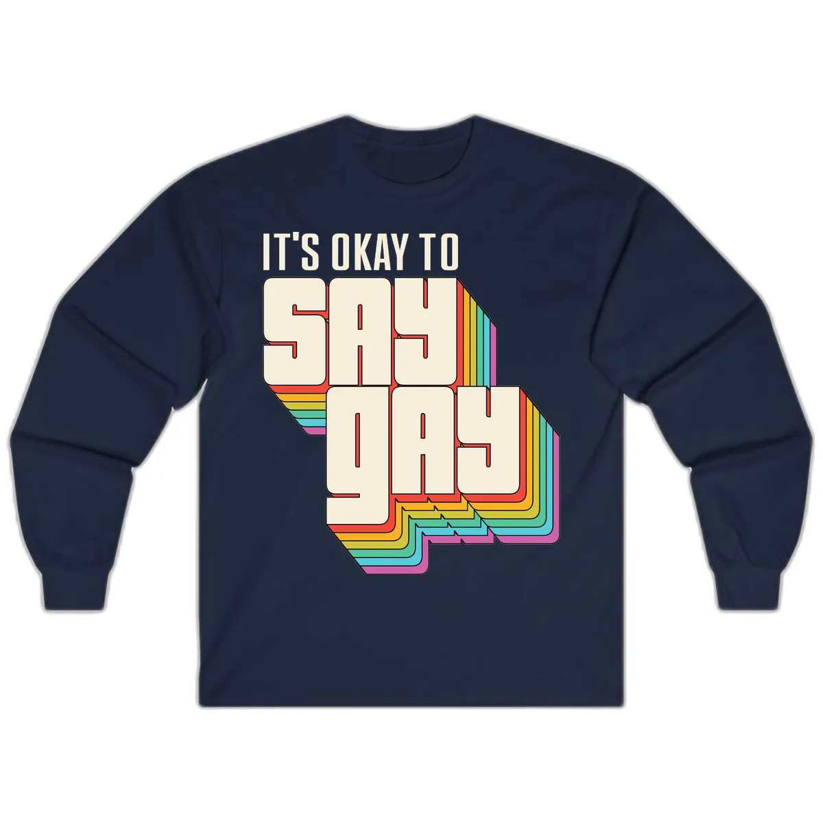 It's Okay To Sigh Out Loud Long Sleeve in Navy