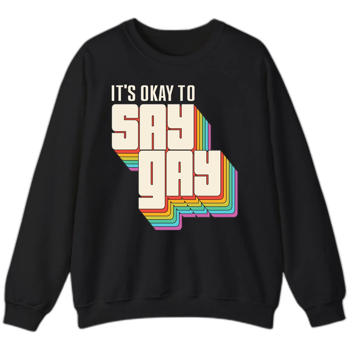 It's Okay To Sigh Out Loud Sweatshirt in Black