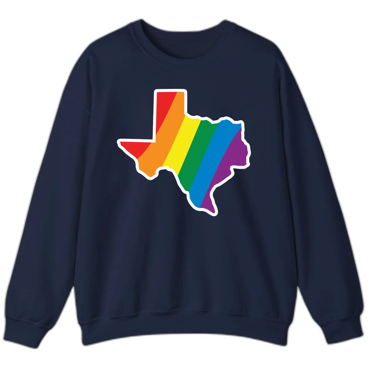 Texas Rainbow Pride Map Sweatshirt in Navy