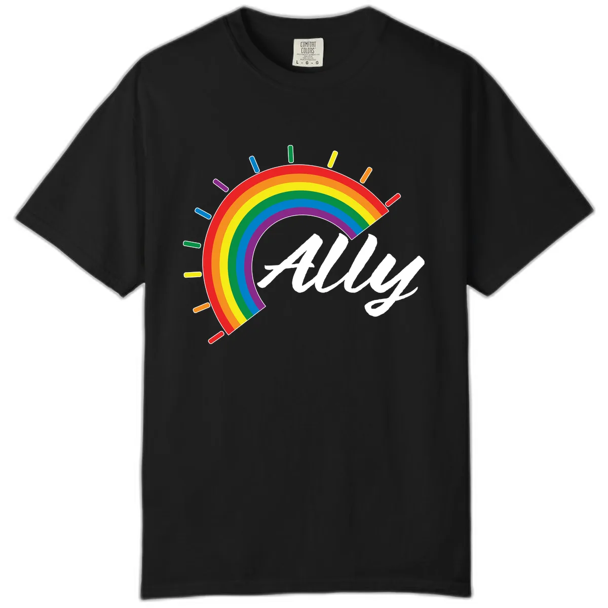 All Pride Rainbow Design Comfort Color in Black