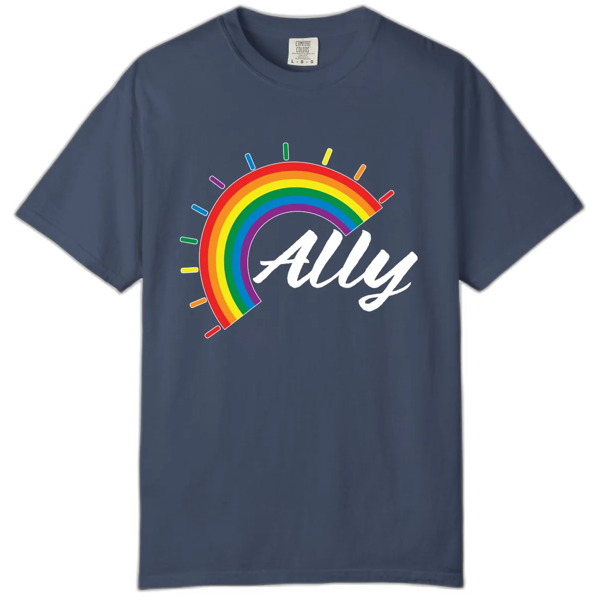 All Pride Rainbow Design Comfort Color in Midnight