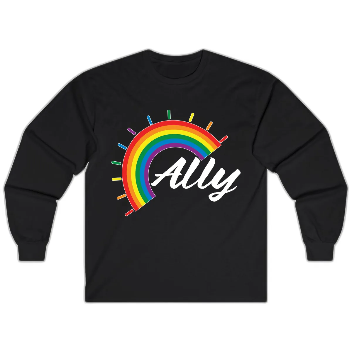 All Pride Rainbow Design Long Sleeve in Black