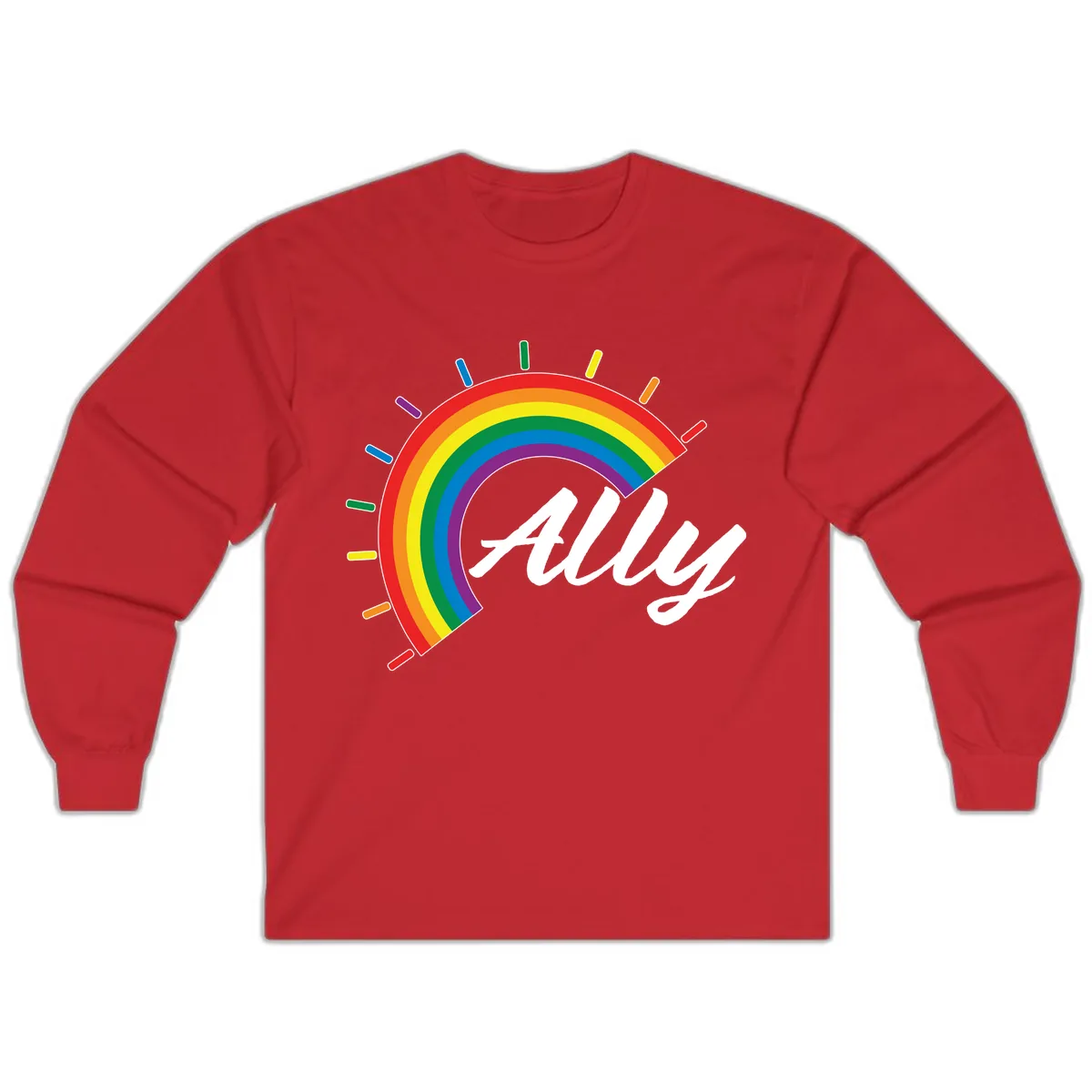 All Pride Rainbow Design Long Sleeve in Red