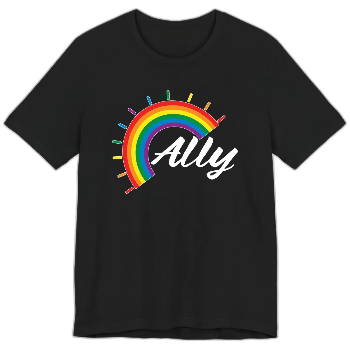 All Pride Rainbow Design Premium T-Shirt in Black