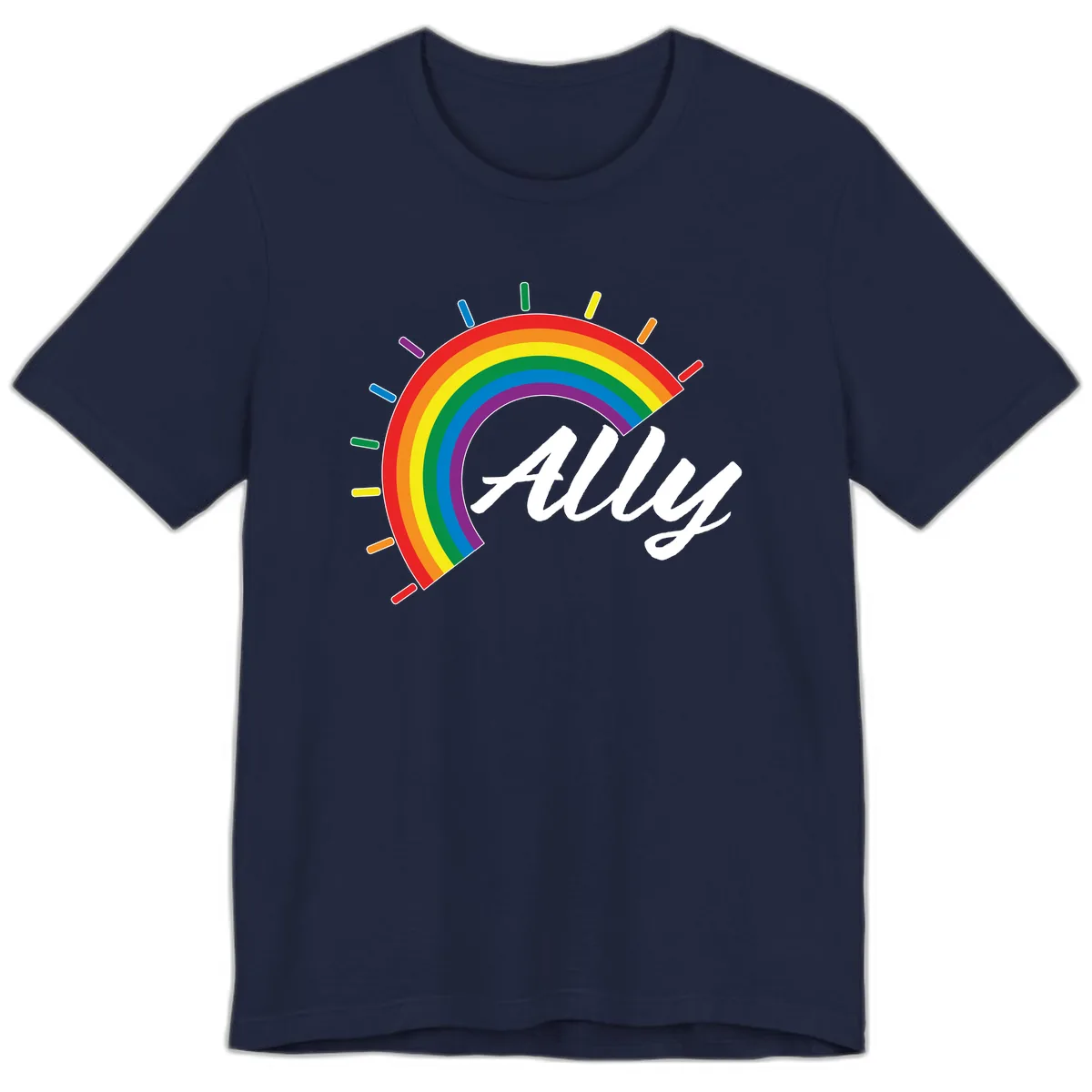 All Pride Rainbow Design Premium T-Shirt in Navy