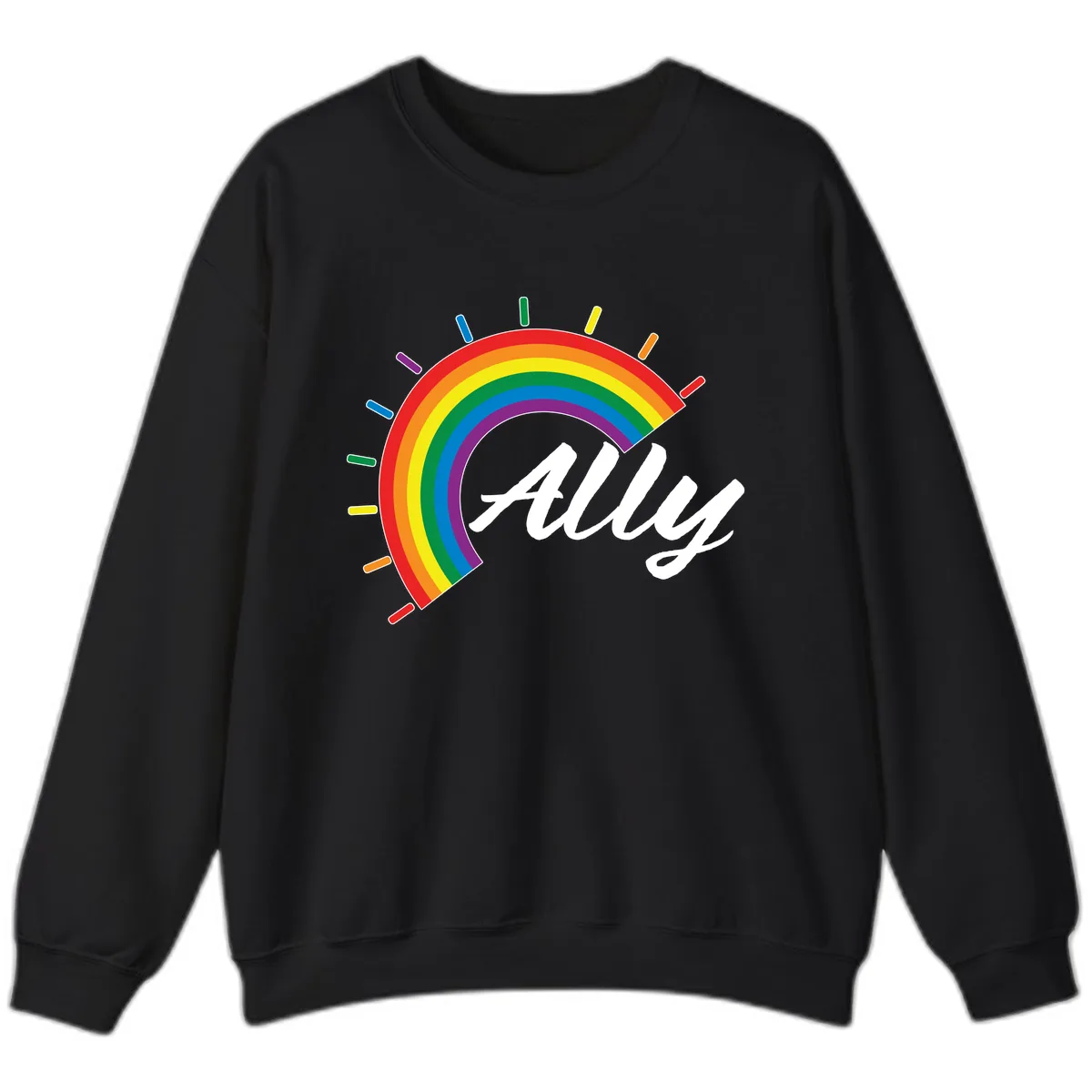 All Pride Rainbow Design Sweatshirt in Black