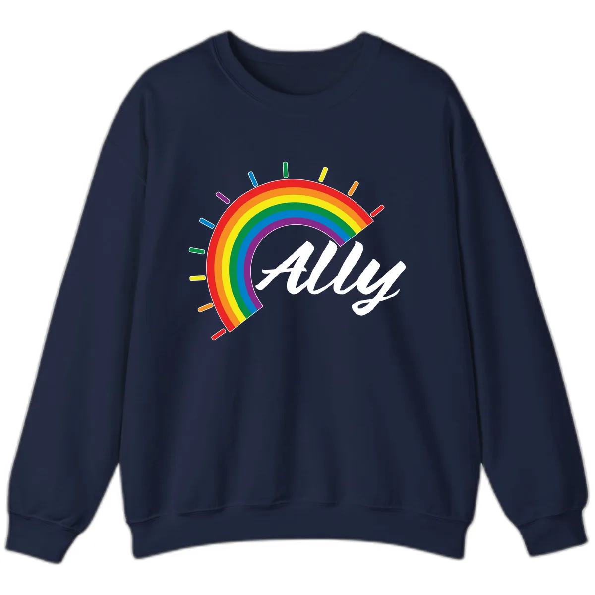 All Pride Rainbow Design Sweatshirt in Navy