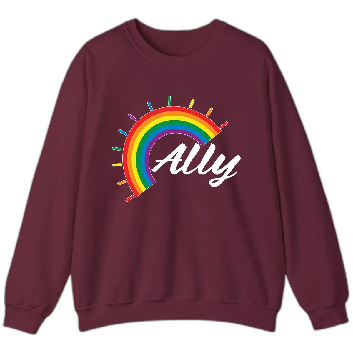 All Pride Rainbow Design Sweatshirt in Maroon