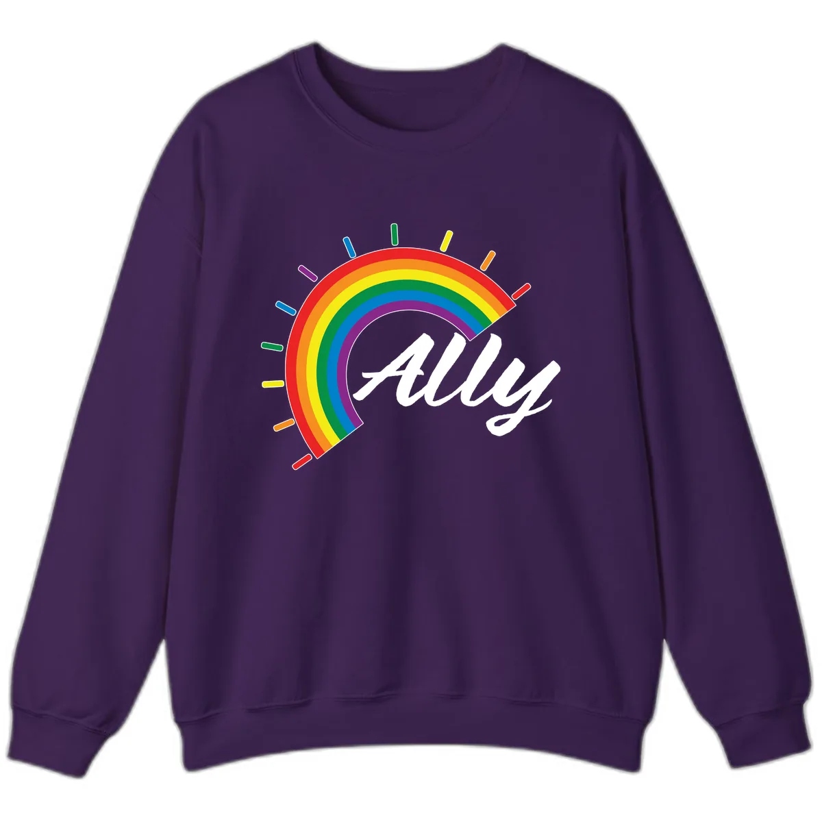 All Pride Rainbow Design Sweatshirt in Purple