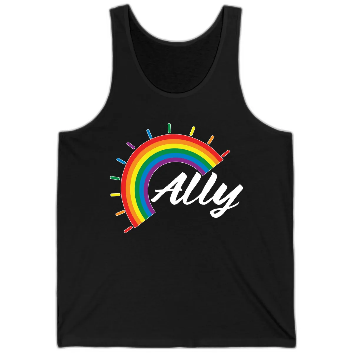 All Pride Rainbow Design Tank in Black
