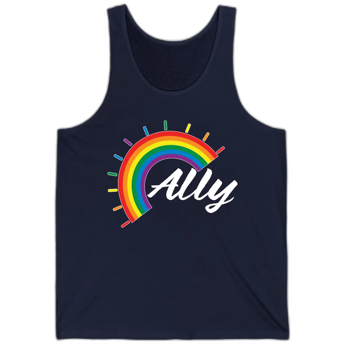 All Pride Rainbow Design Tank in Navy