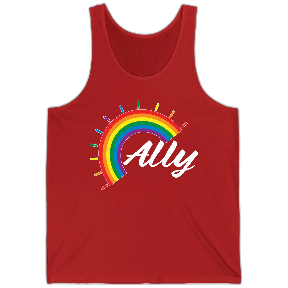 All Pride Rainbow Design Tank in Red
