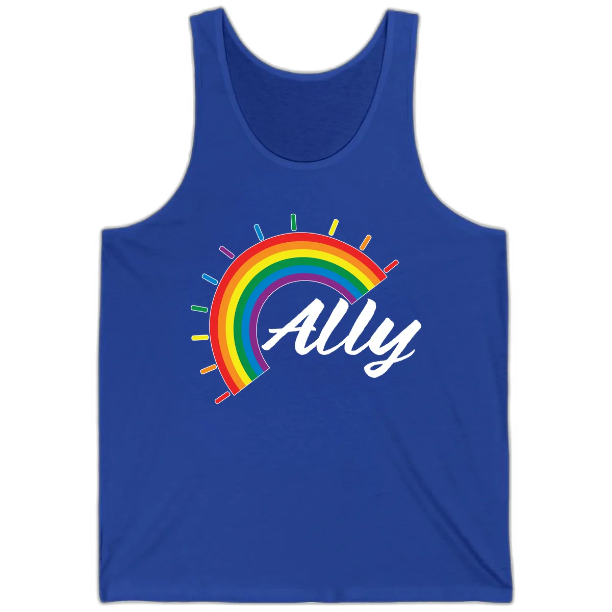 All Pride Rainbow Design Tank in True Royal
