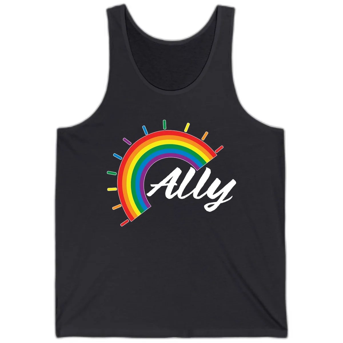 All Pride Rainbow Design Tank in Dark Grey