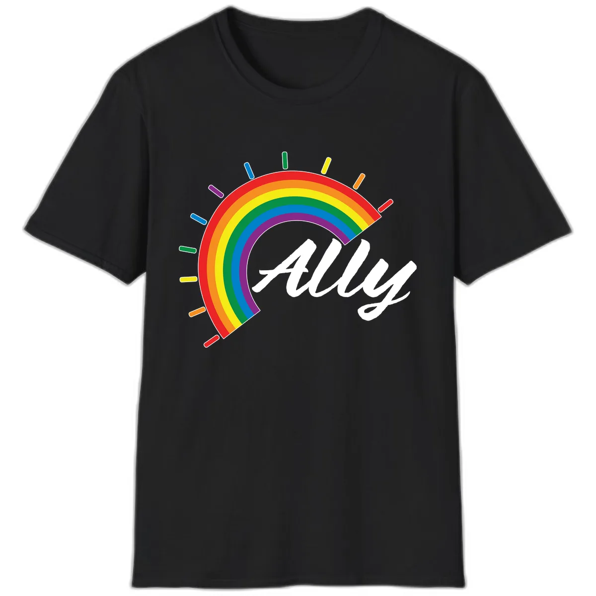 All Pride Rainbow Design T-Shirt in Black