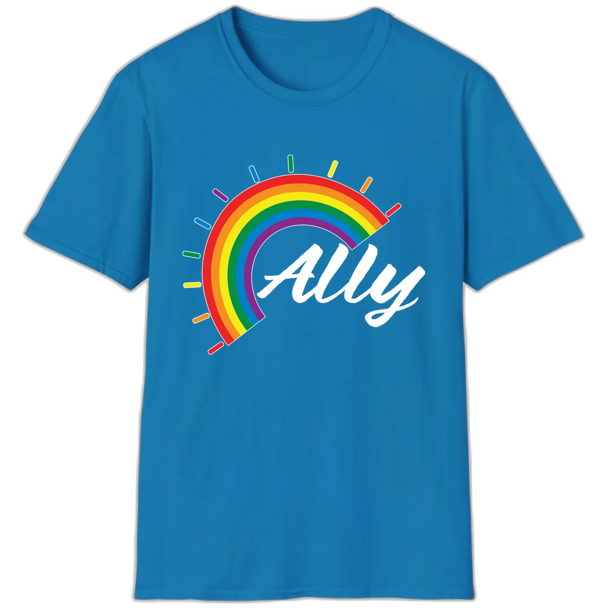 All Pride Rainbow Design T-Shirt in Sapphire
