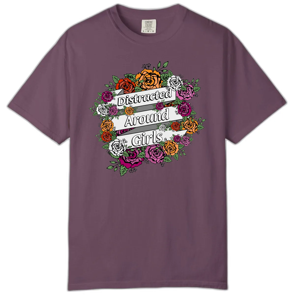Distracted Around Girls Comfort Color in Berry