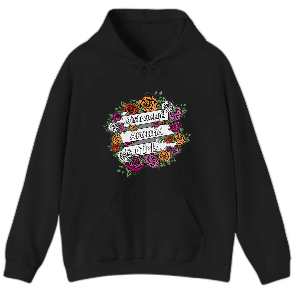 Distracted Around Girls Hoodie in Black
