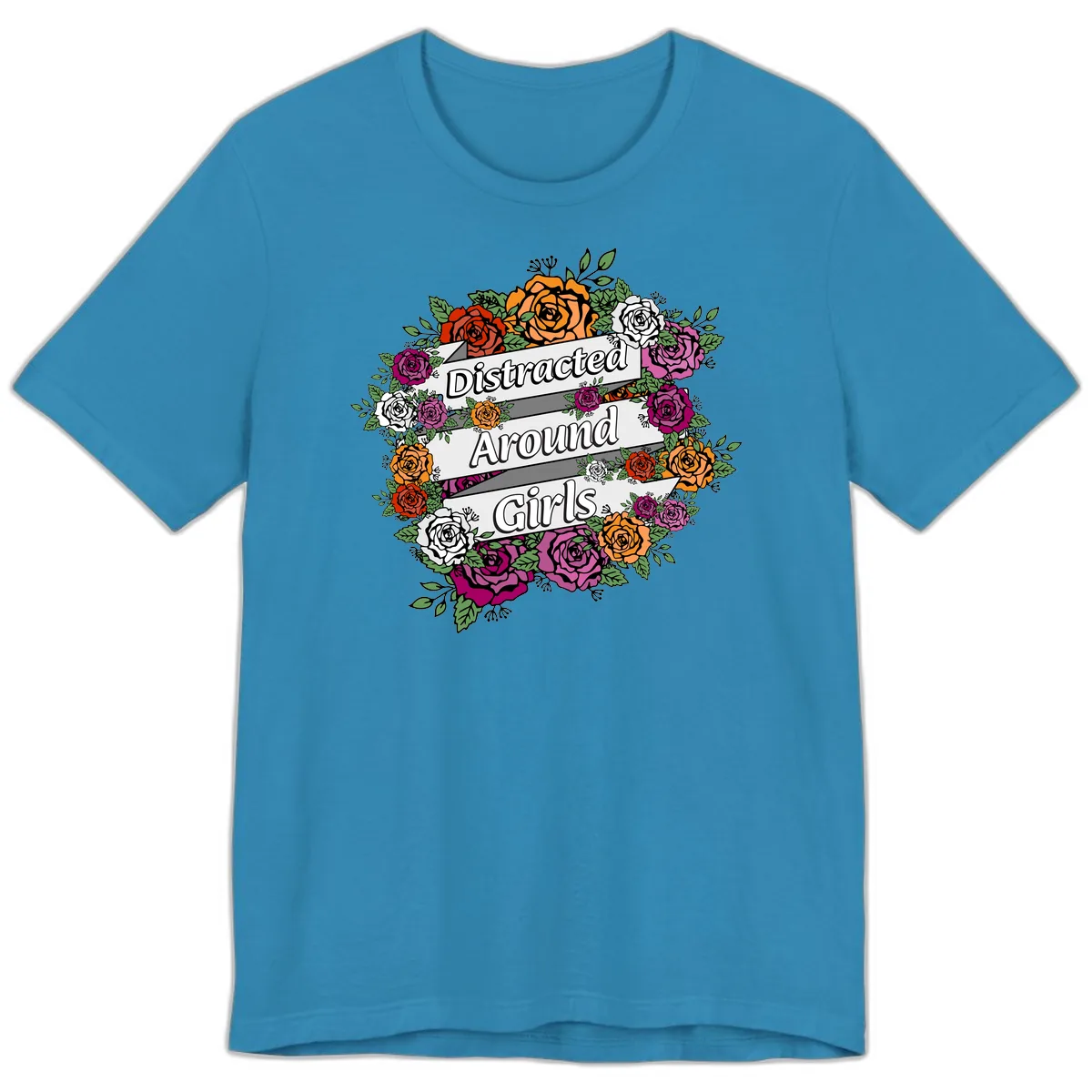 Distracted Around Girls Premium T-Shirt in Aqua