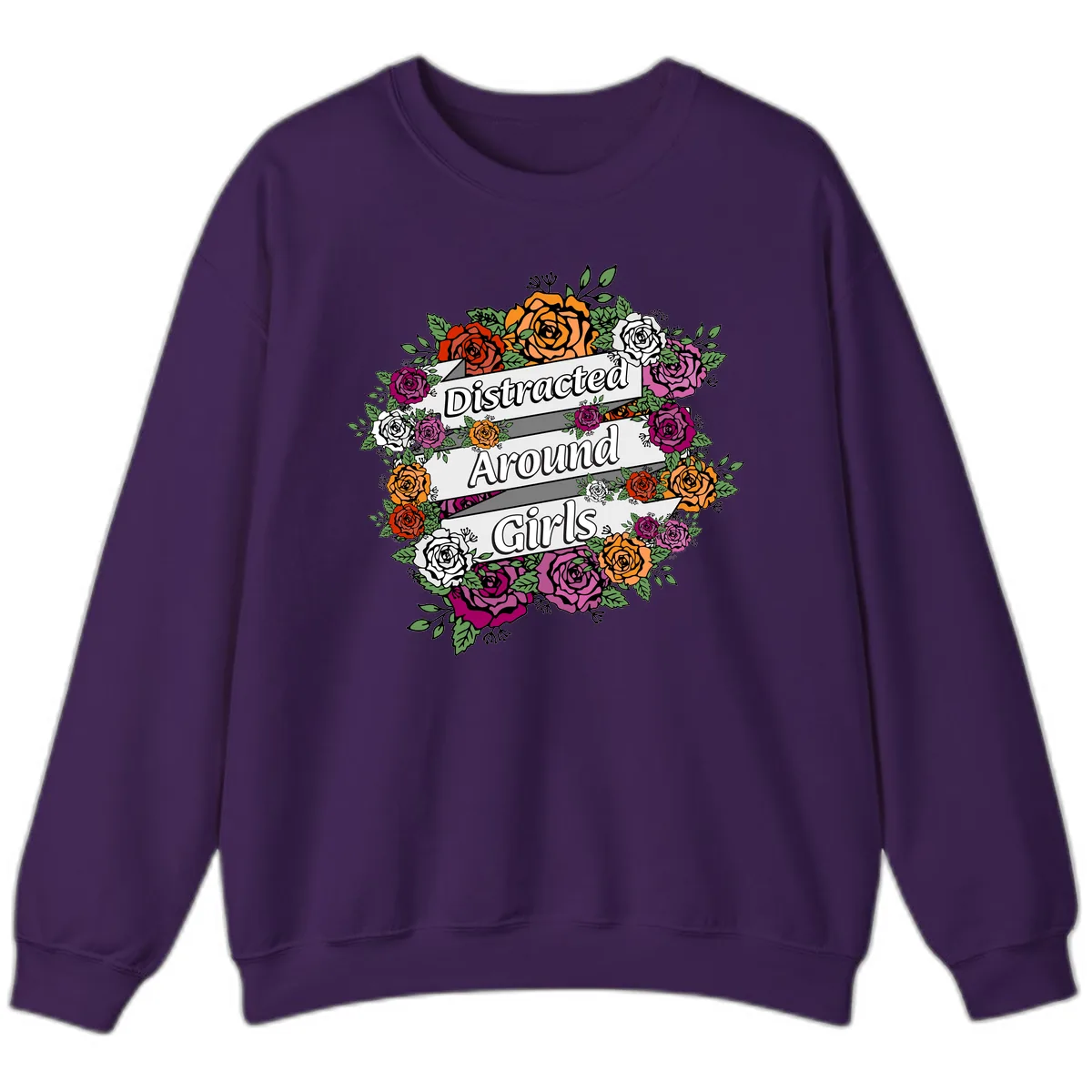 Distracted Around Girls Sweatshirt in Purple