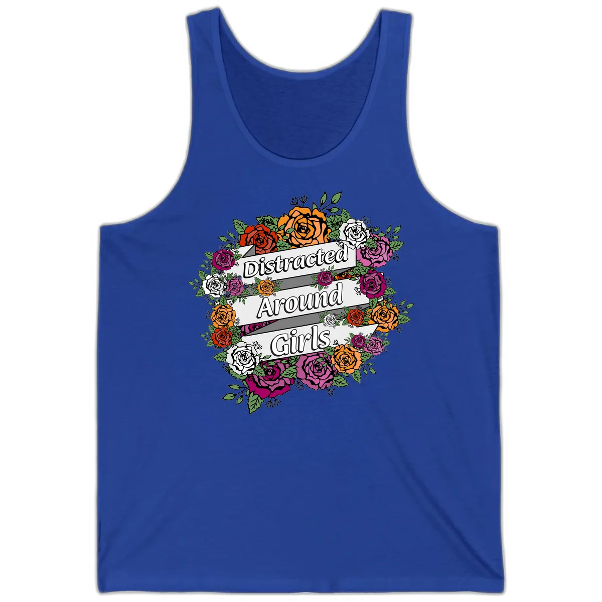 Distracted Around Girls Tank in True Royal