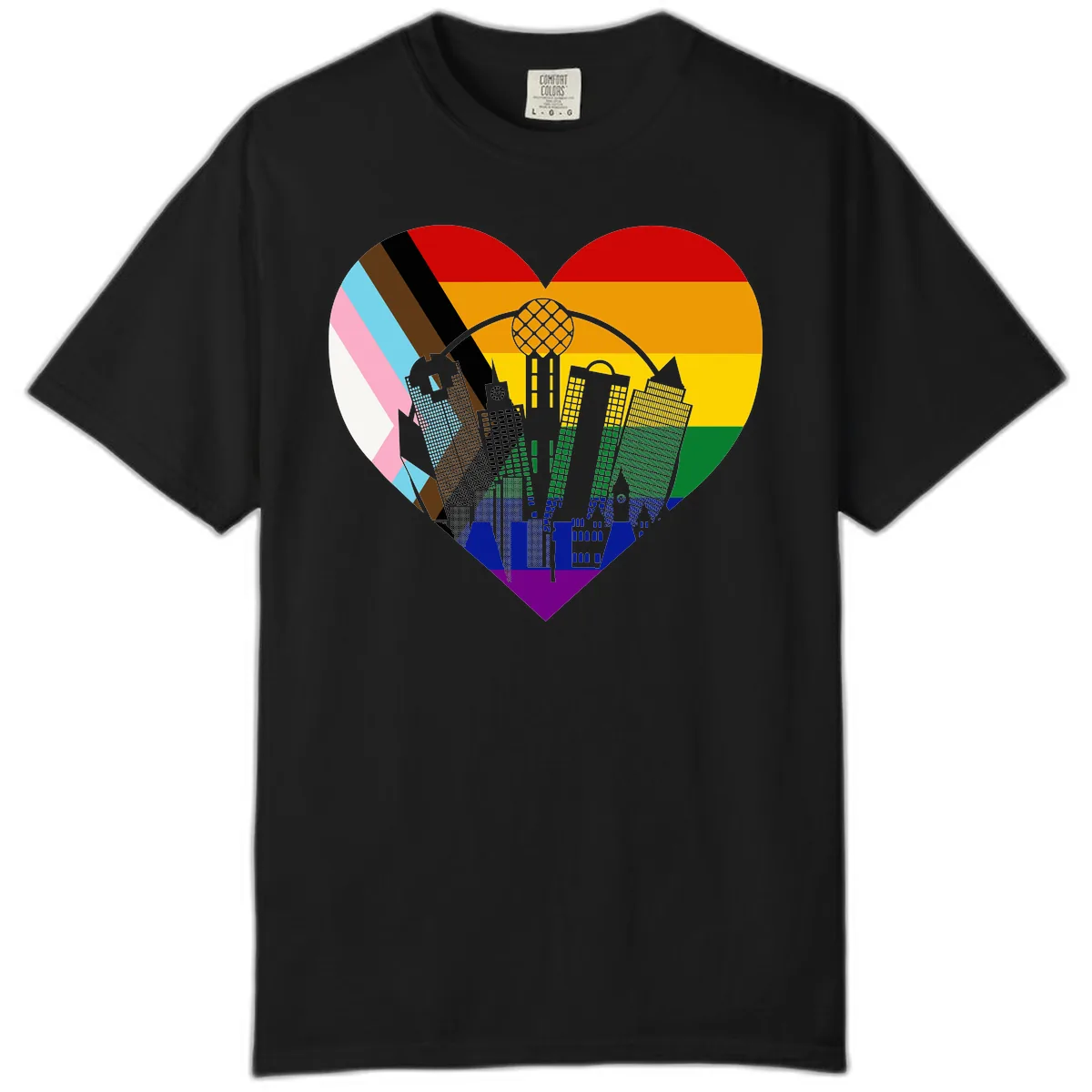 Urban Pride Skyline Heart Comfort Color in Black