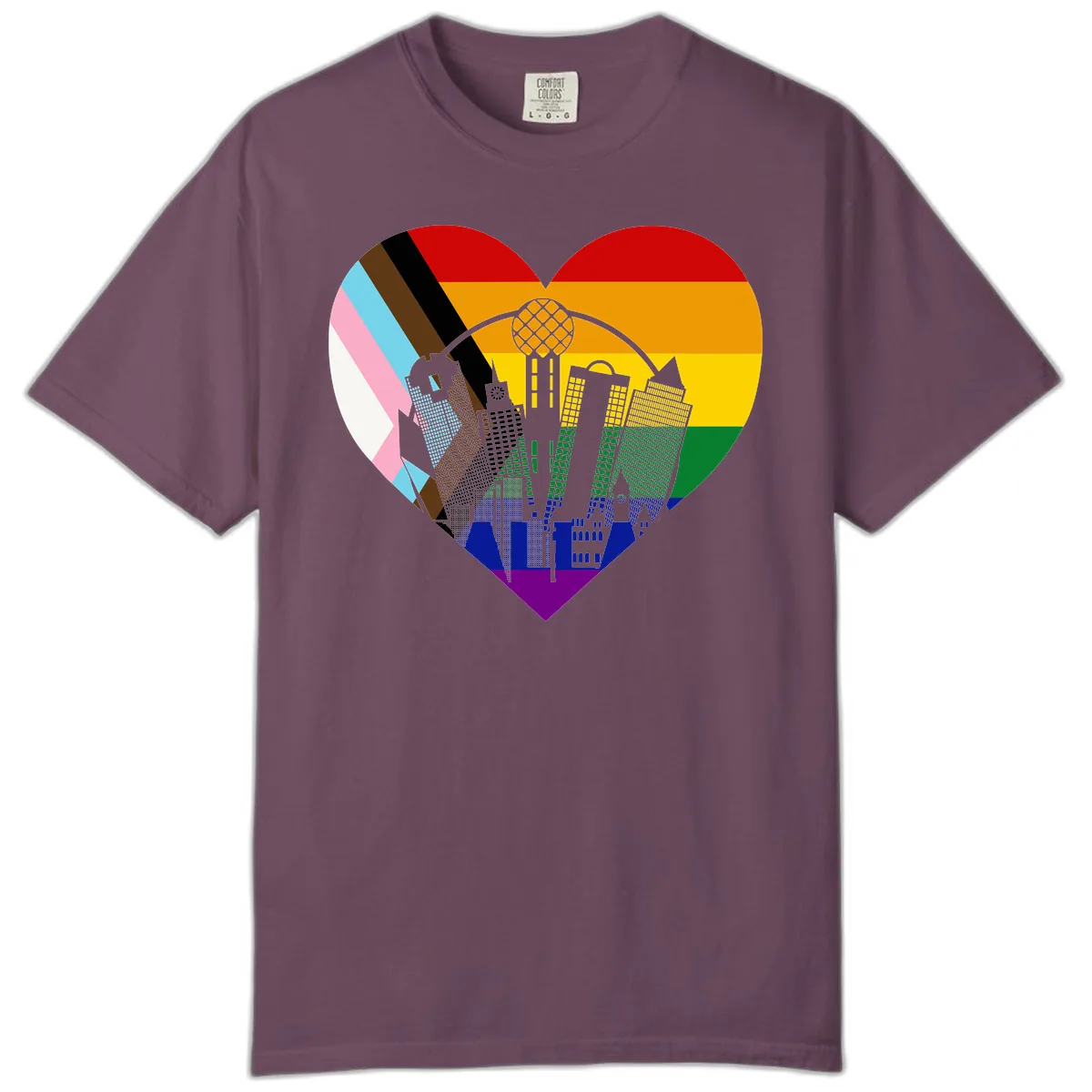 Urban Pride Skyline Heart Comfort Color in Berry